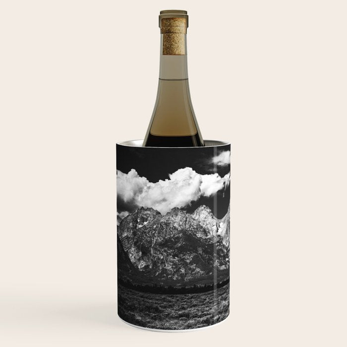Mountain Summer Escape - Black and White Tetons Wine Chiller Gallery Image 2