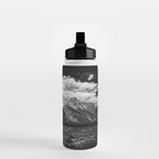 Mountain Summer Escape - Black and White Tetons Water Bottle Gallery Image 2