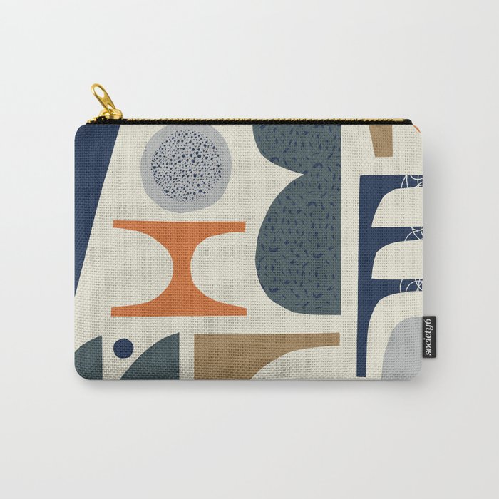 Mid century modern abstract pattern 002 Carry All Pouch Gallery Image 1