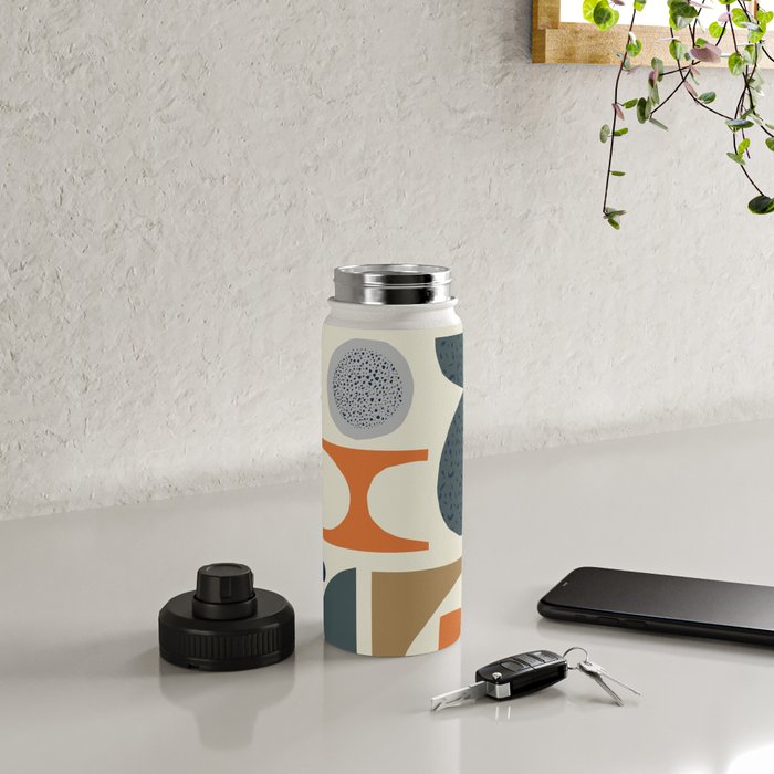 Mid century modern abstract pattern 002 Water Bottle Gallery Image 4