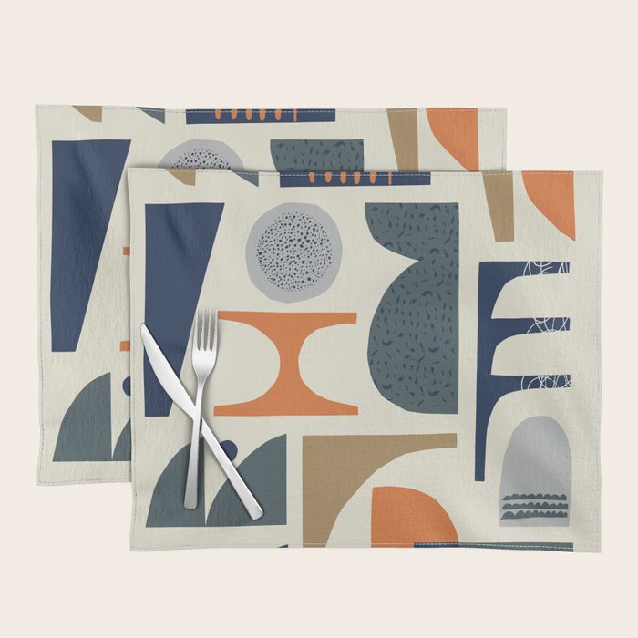 Mid century modern abstract pattern 002 Placemat Gallery Image 1