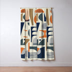Mid century modern abstract pattern 002 Window Curtain Gallery Image 3