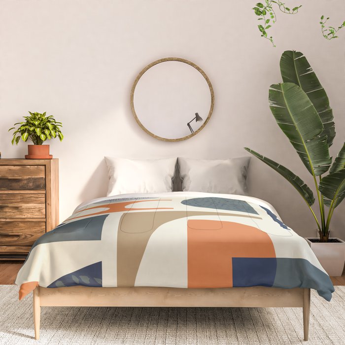 Mid century modern abstract pattern 002 Comforter Gallery Image 3