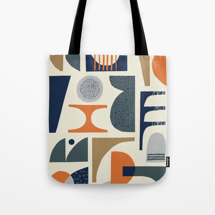 Mid century modern abstract pattern 002 Tote Bag Gallery Image 1