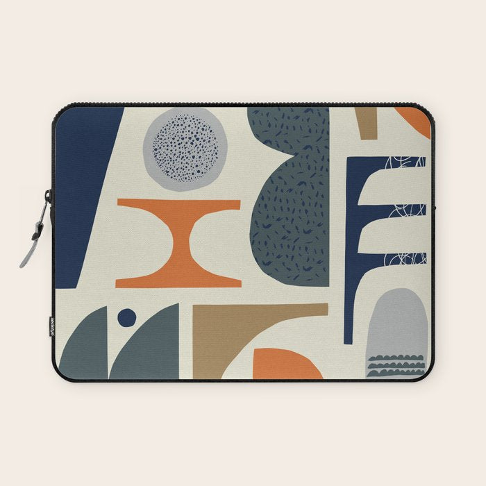 Mid century modern abstract pattern 002 Laptop Sleeve Gallery Image 1