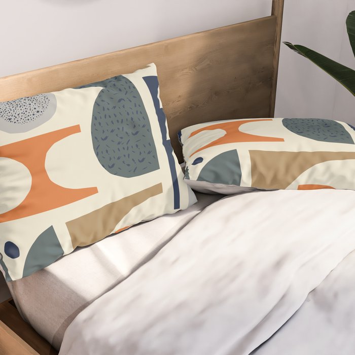 Mid century modern abstract pattern 002 Pillow Sham Gallery Image 2