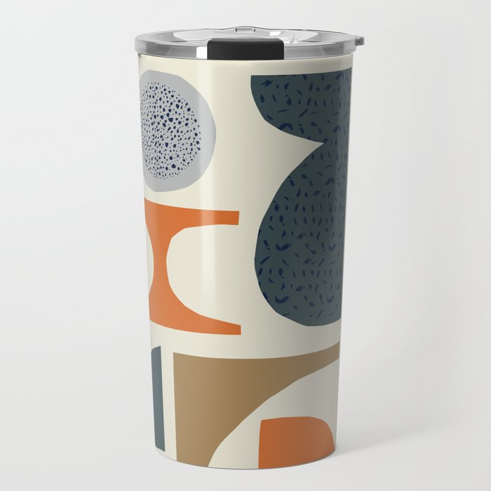 Mid century modern abstract pattern 002 Travel Mug Gallery Image 1