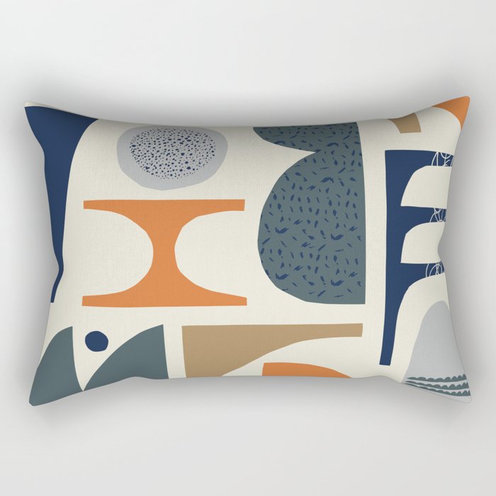 Mid century modern abstract pattern 002 Rectangular Pillow Gallery Image 2