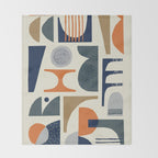 Mid century modern abstract pattern 002 Throw Blanket Gallery Image 2
