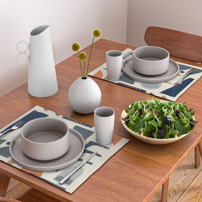 Mid century modern abstract pattern 002 Placemat Gallery Image 2