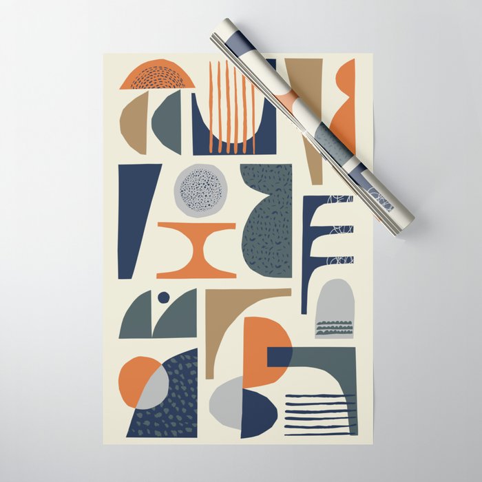 Mid century modern abstract pattern 002 Wrapping Paper Gallery Image 1