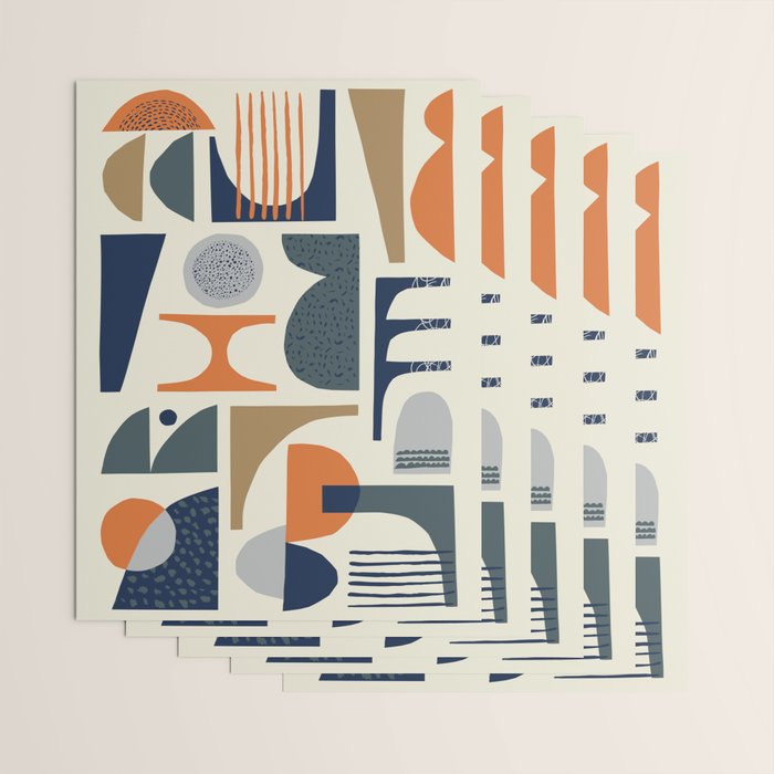 Mid century modern abstract pattern 002 Wrapping Paper Gallery Image 3