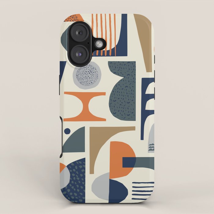 Mid century modern abstract pattern 002 iPhone Case Gallery Image 1