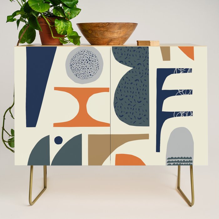 Mid century modern abstract pattern 002 Credenza Gallery Image 1