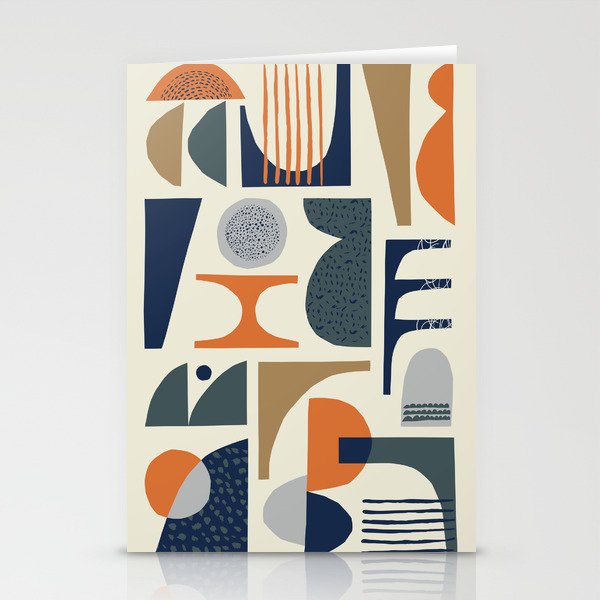 Mid century modern abstract pattern 002 Stationery Card Gallery Image 2