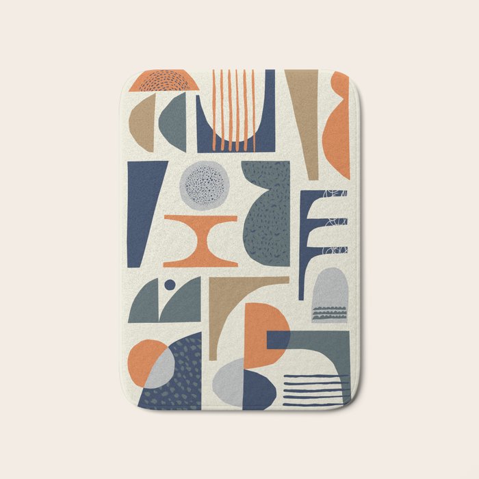 Mid century modern abstract pattern 002 Bath Mat Gallery Image 1