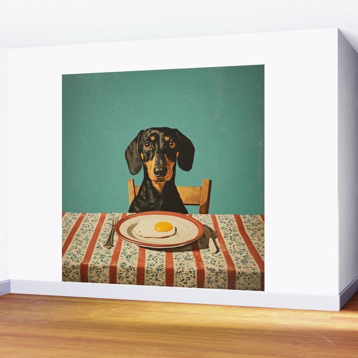 Dachshund Waiting For Breakfast Wall Mural Gallery Image 2