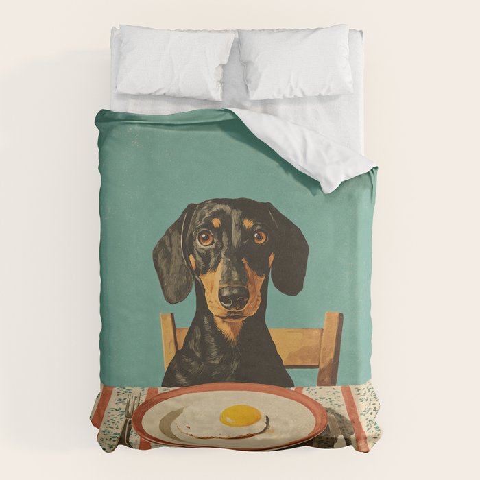 Dachshund Waiting For Breakfast Duvet Cover Gallery Image 6