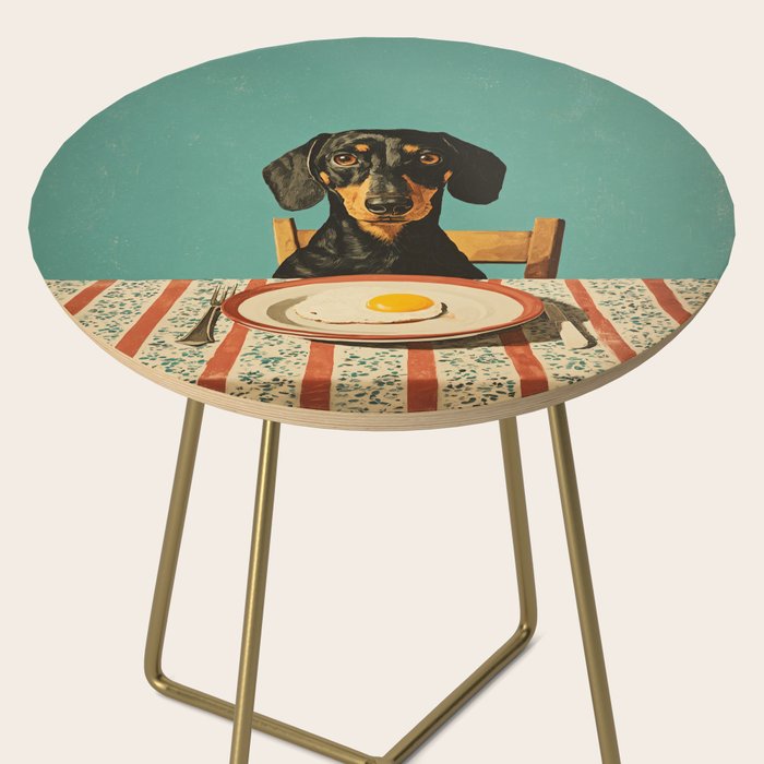 Dachshund Waiting For Breakfast Side Table Gallery Image 2