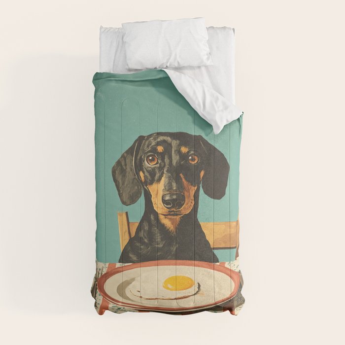 Dachshund Waiting For Breakfast Comforter Gallery Image 4