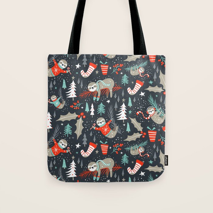 Slothy Holidays Tote Bag Gallery Image 1