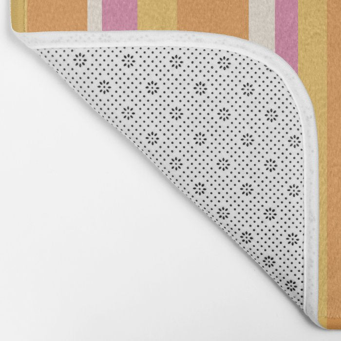 Classic Stripes XXV - Pink Orange Yellow Bath Mat Gallery Image 2