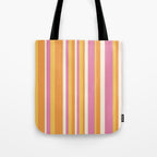 Classic Stripes XXV - Pink Orange Yellow Tote Bag Gallery Image 1