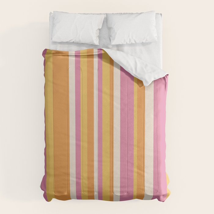 Classic Stripes XXV - Pink Orange Yellow Comforter Gallery Image 6