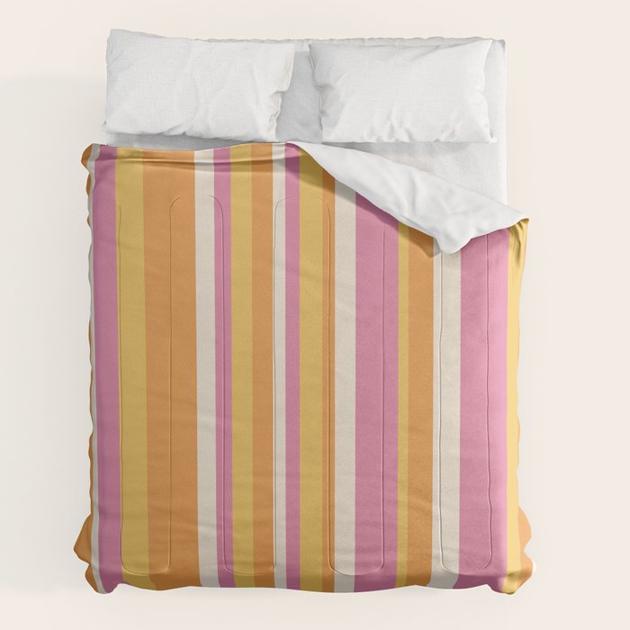 Classic Stripes XXV - Pink Orange Yellow Comforter Gallery Image 2