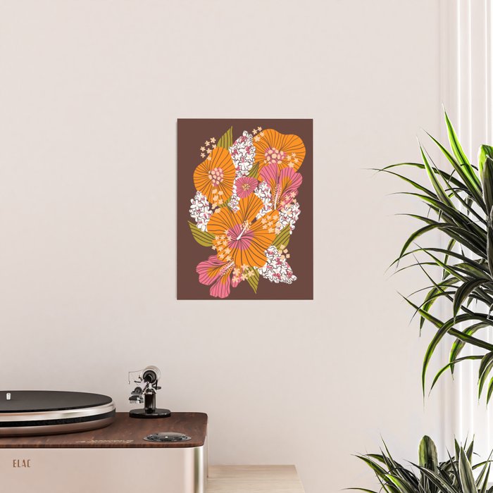 Bold Hibiscus in Retro Eclectic Poster Gallery Image 2