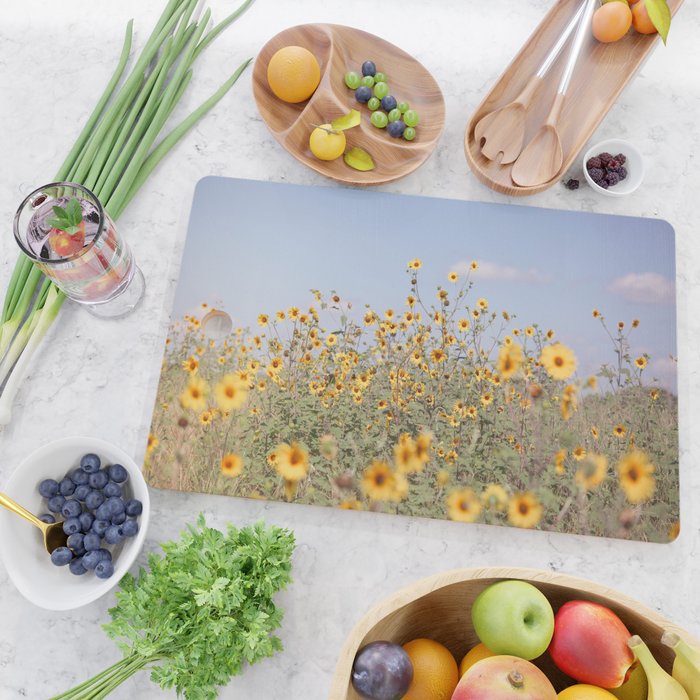 Texas Sunflower Field Cutting Board Gallery Image 2