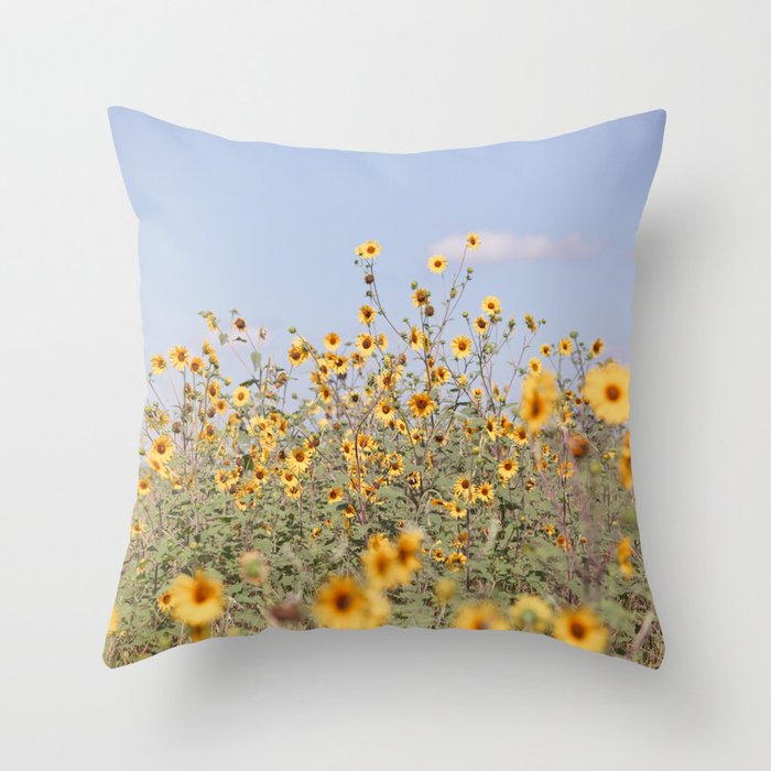 Texas Sunflower Field Throw Pillow Gallery Image 1