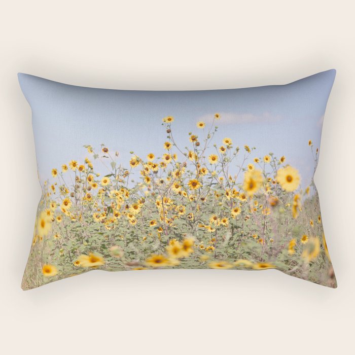 Texas Sunflower Field Rectangular Pillow Gallery Image 1