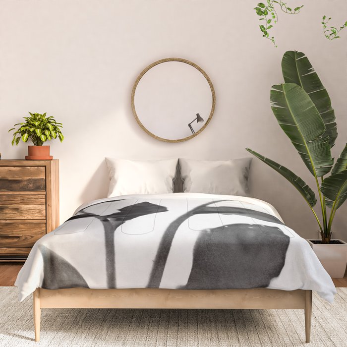 Black and White Moody Floral 2 Comforter Gallery Image 3