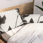 Black and White Moody Floral 2 Pillow Sham Gallery Image 2
