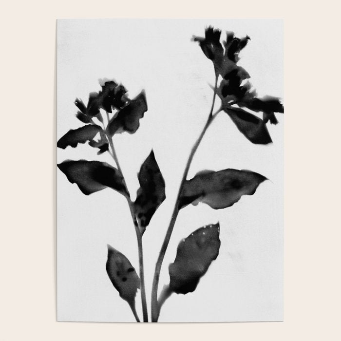 Black and White Moody Floral 2 Poster Gallery Image 4
