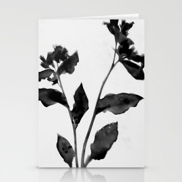 Black and White Moody Floral 2 Stationery Card Gallery Image 2
