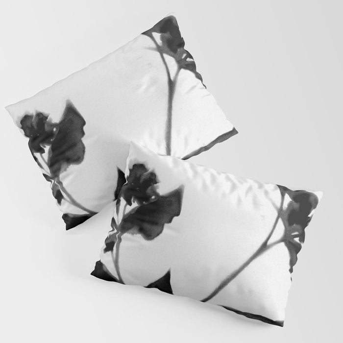 Black and White Moody Floral 2 Pillow Sham Gallery Image 3