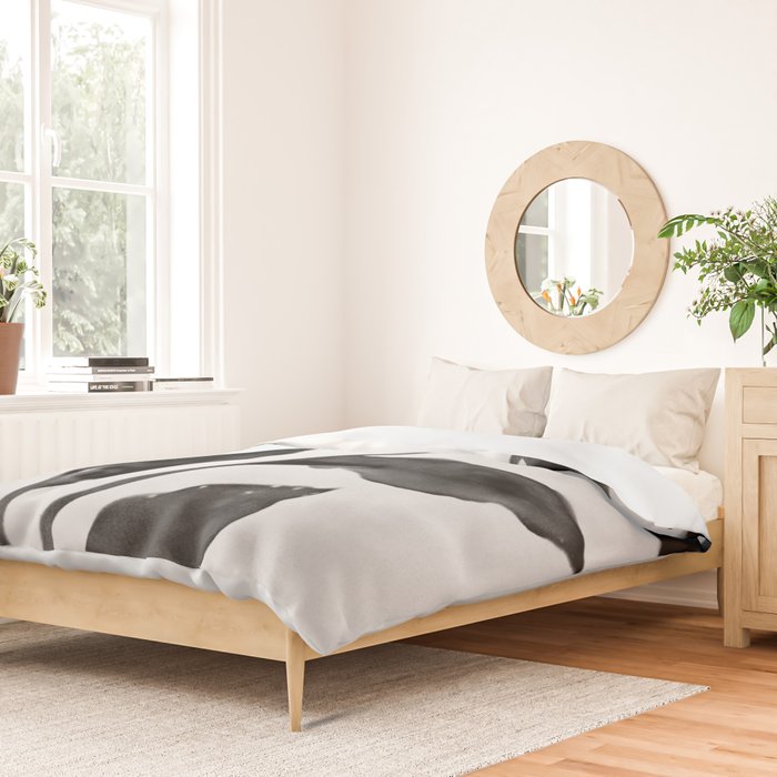 Black and White Moody Floral 2 Duvet Cover Gallery Image 2