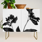 Black and White Moody Floral 2 Credenza Gallery Image 1