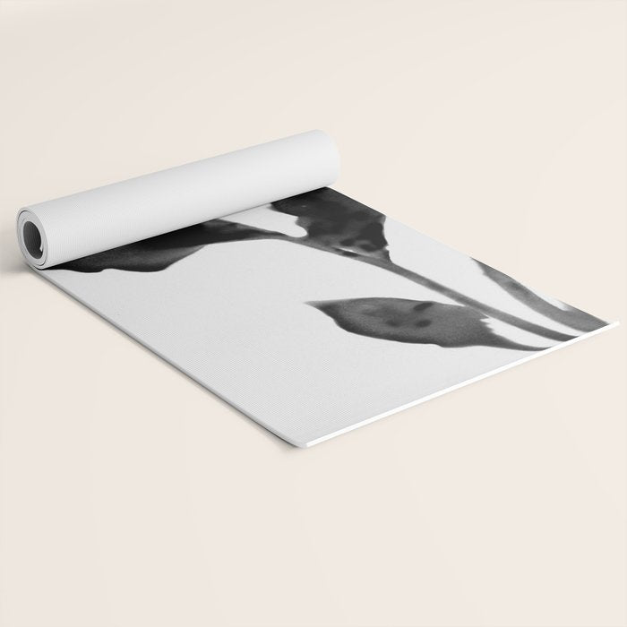 Black and White Moody Floral 2 Yoga Mat Gallery Image 2