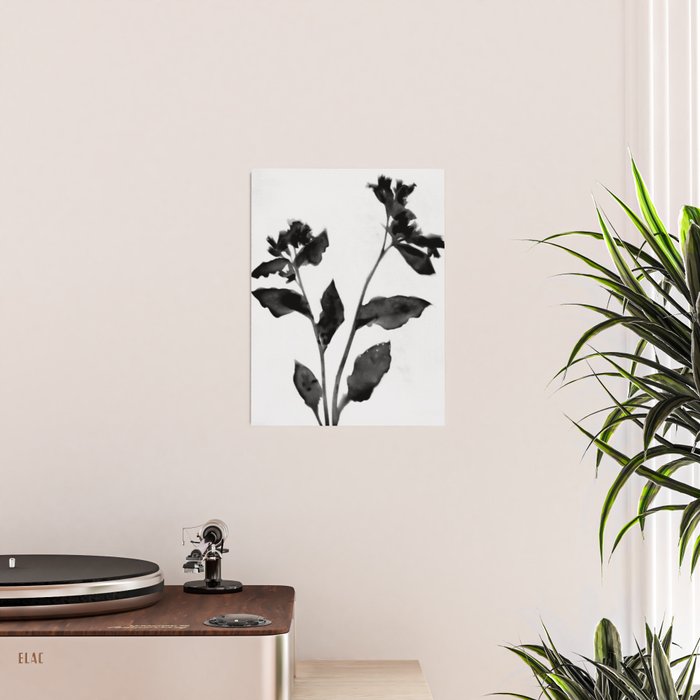 Black and White Moody Floral 2 Poster Gallery Image 2