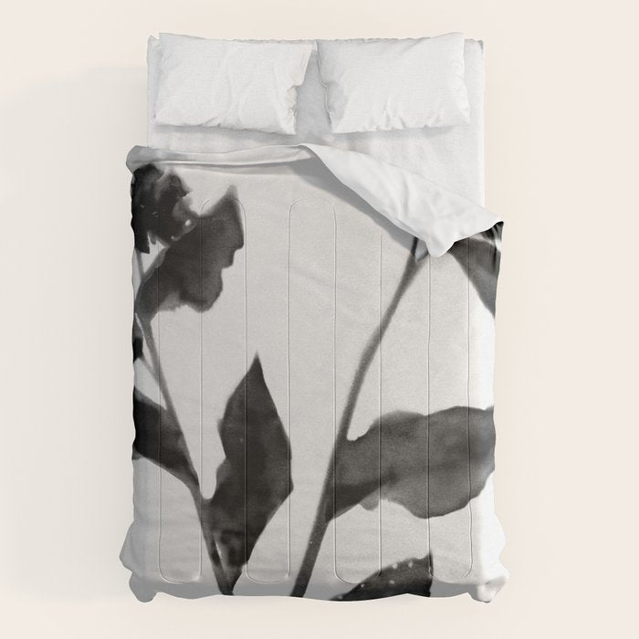 Black and White Moody Floral 2 Comforter Gallery Image 1