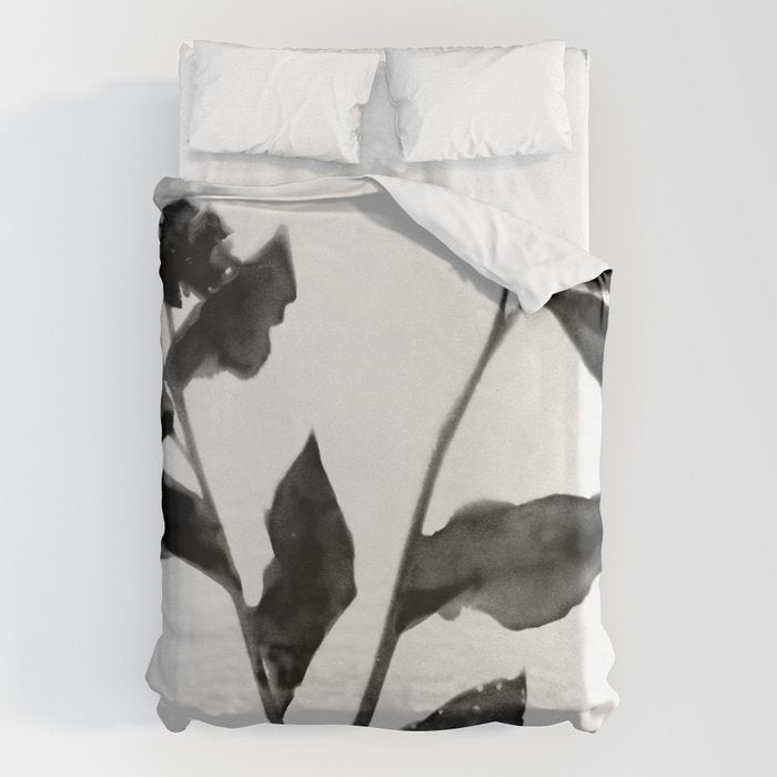 Black and White Moody Floral 2 Duvet Cover Gallery Image 1