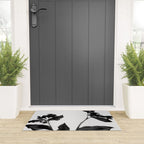 Black and White Moody Floral 2 Welcome Mat Gallery Image 3