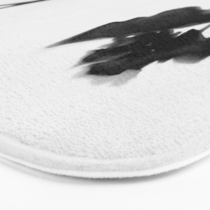 Black and White Moody Floral 2 Bath Mat Gallery Image 3