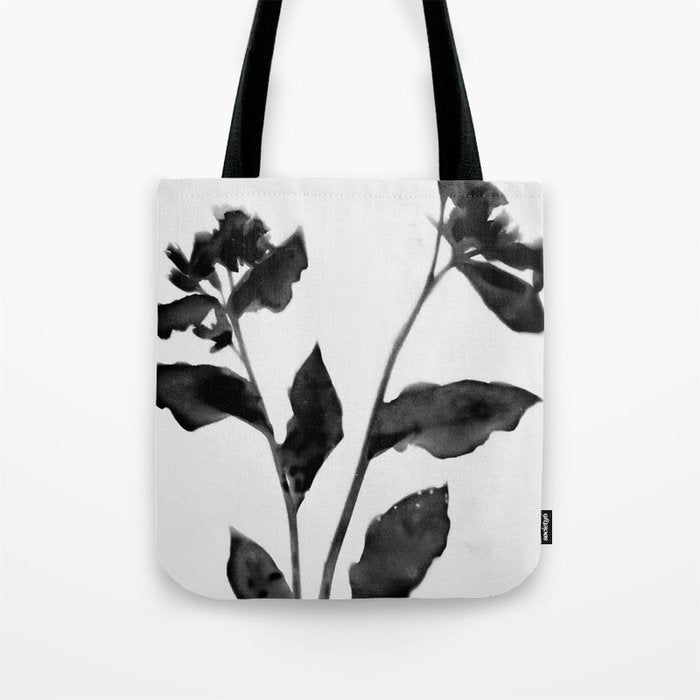 Black and White Moody Floral 2 Tote Bag Gallery Image 1