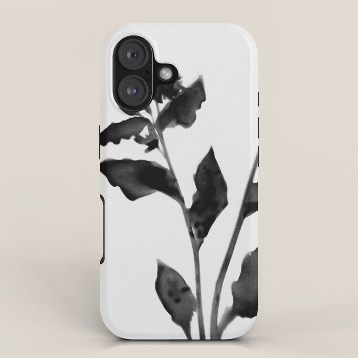 Black and White Moody Floral 2 iPhone Case Gallery Image 1
