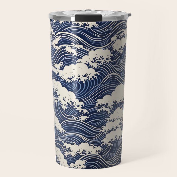 Endless Kanagawa Waves Travel Mug Gallery Image 1
