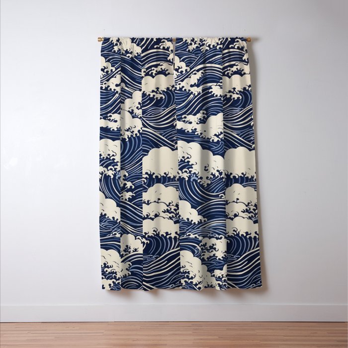 Endless Kanagawa Waves Window Curtain Gallery Image 3